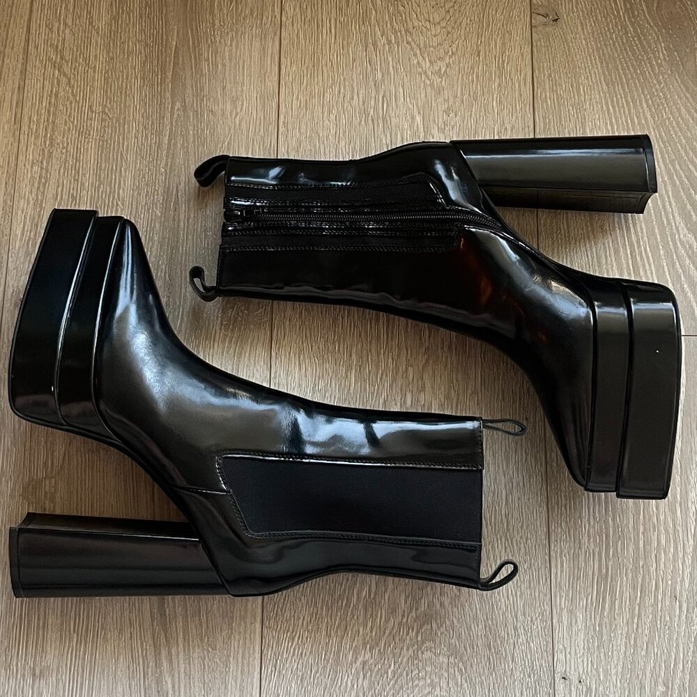 Platform Patent Leather Boots NWOT